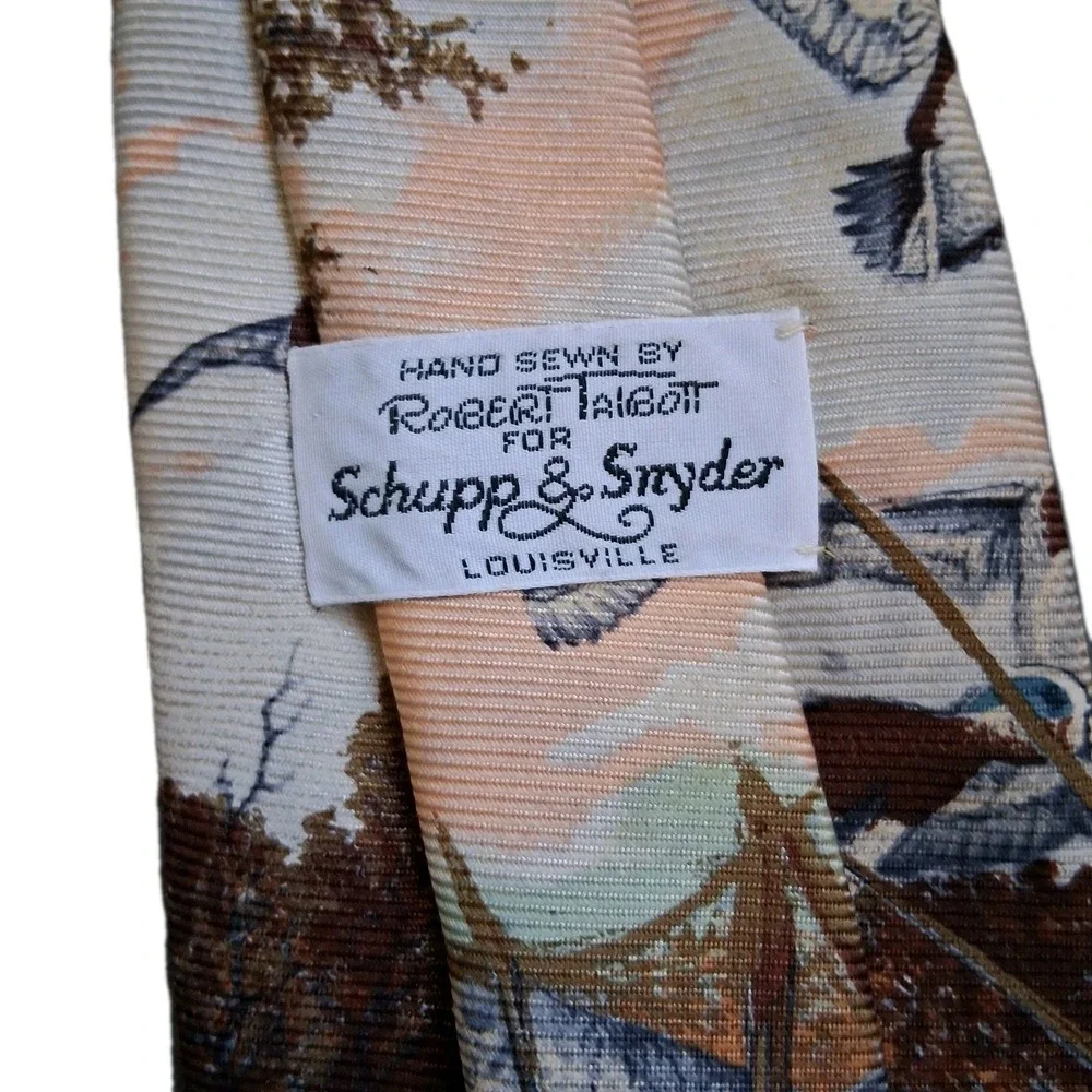 Robert Talbott Tie Men's Silk Mallard Duck Hunting Necktie Hand Sewn Made Italy